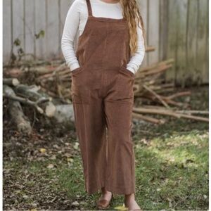 NWT Neuflora | Auburn Overalls, 100% Cotton, Brown Corduroy, Sz L, Classic Fit